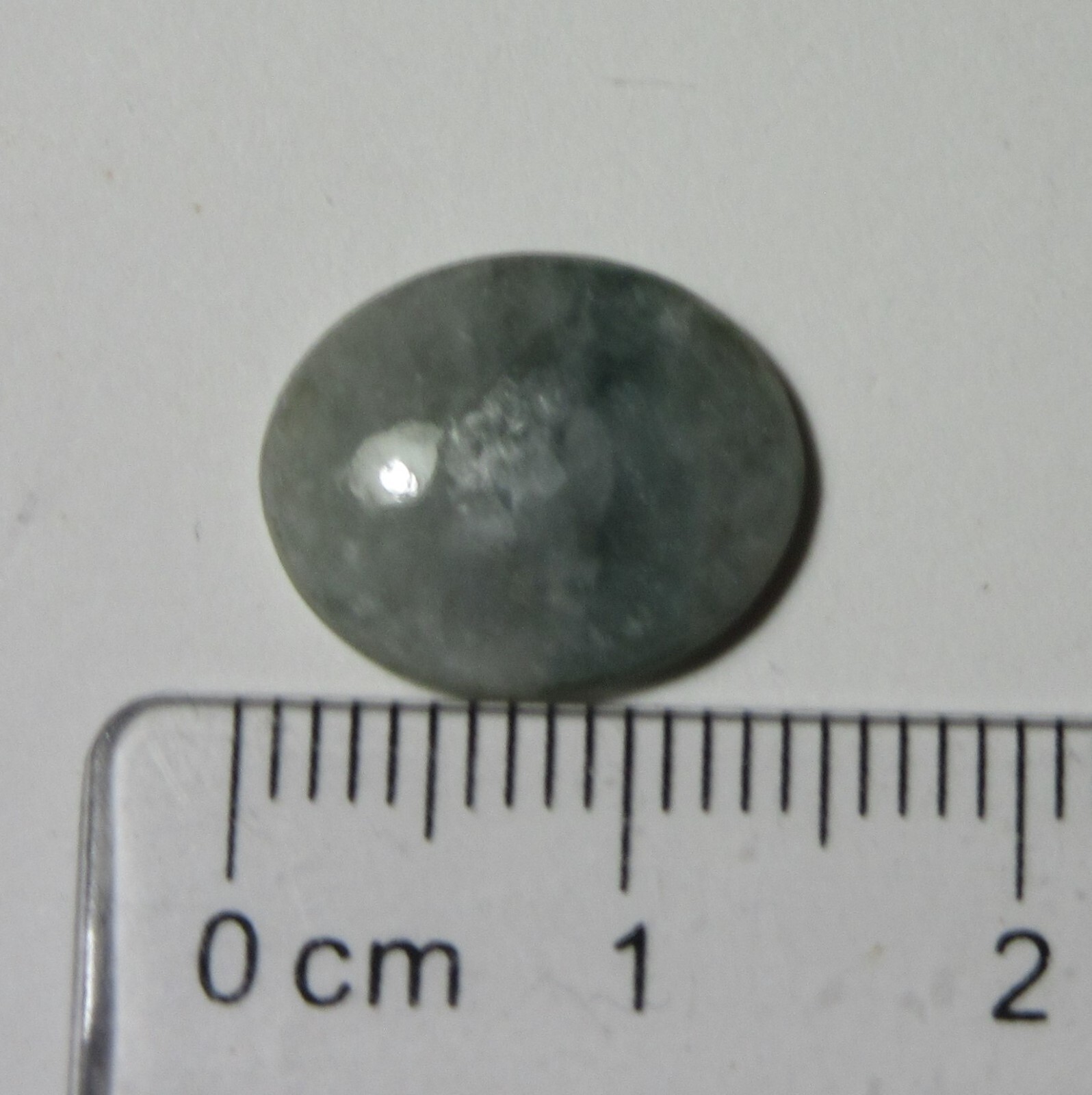 Green Mottled Translucent Oval Burmese Jade Cabochon 12 x 15 mm GTBJC-337