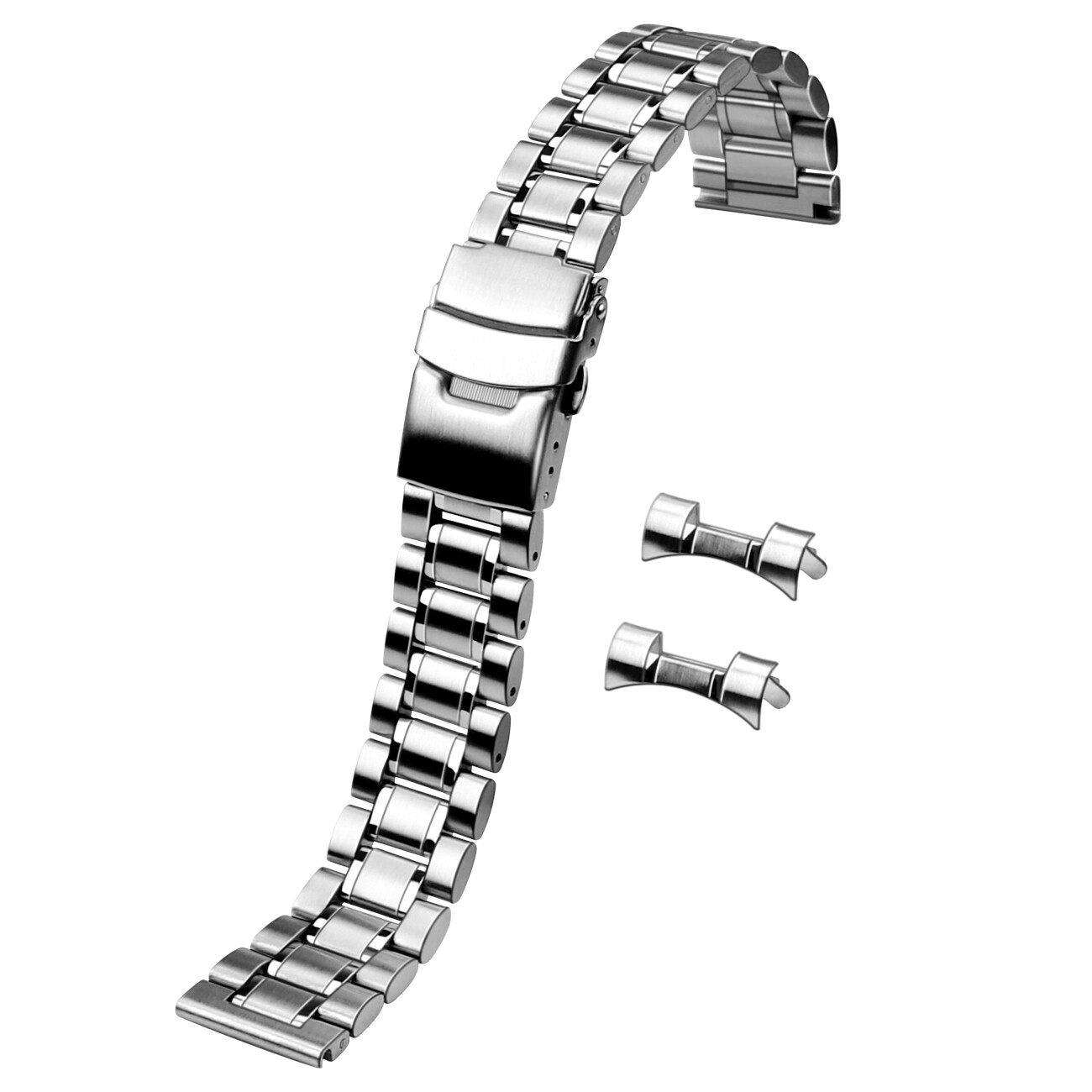 20mm 22mm Universal Watch Bands Solid Stainless Steel with Curved Lug Ends Parts