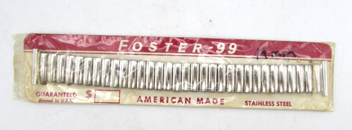 FOSTER-99 STAINLESS STEEL 1950’s-1960’s WRISTWATCH BAND PARTS OR REPAIR W66