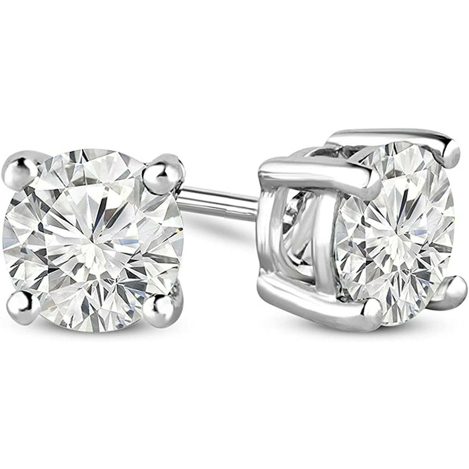 1/2 ct. Lab-Created Diamond Stud Earrings – Solid Sterling Silver