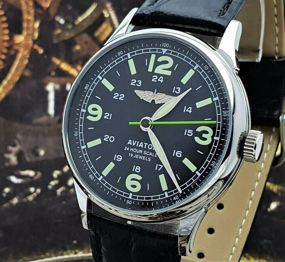 Watch RAKETA PILOT AVIATOR Men’s Dress Watch Mechanism 2609.HA Style USSR