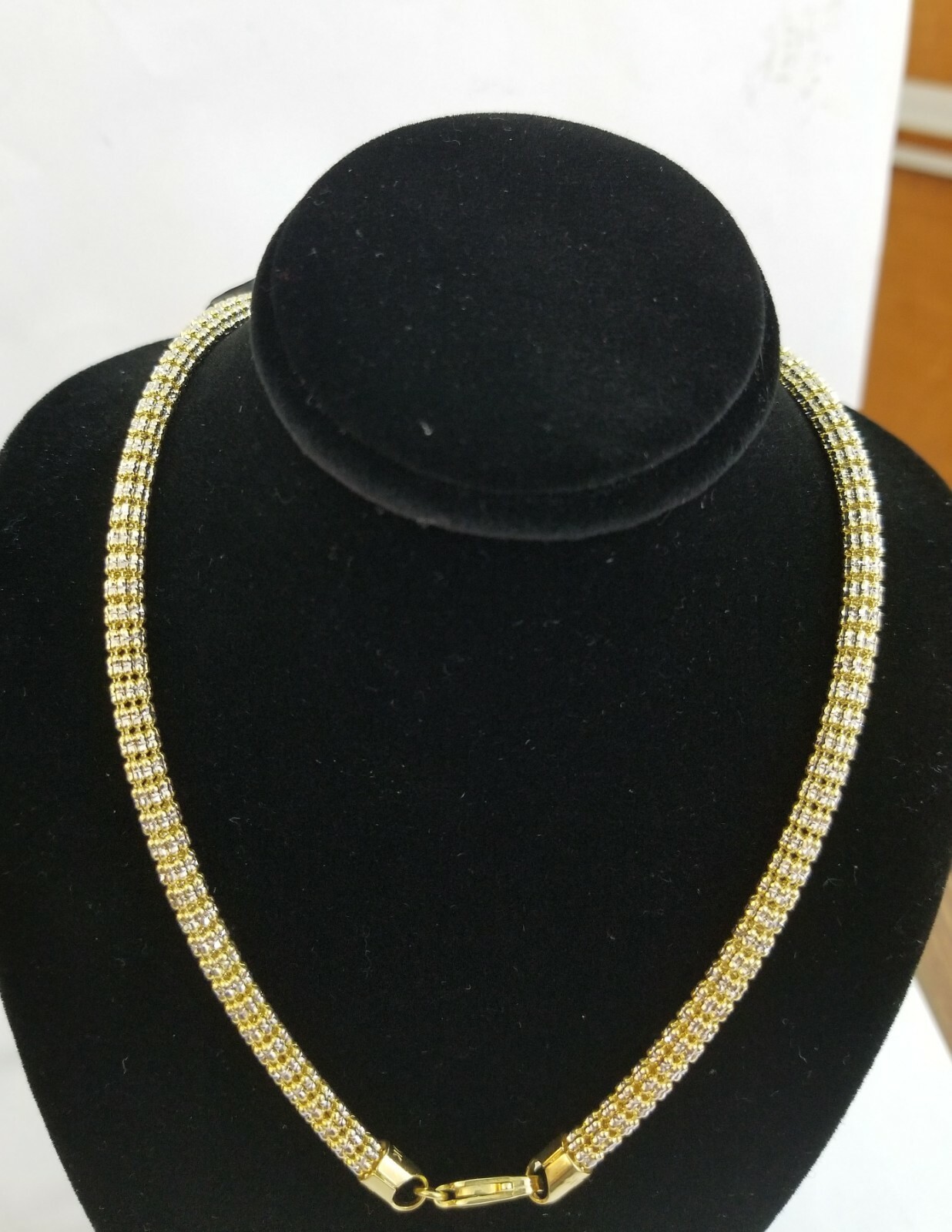10k Yellow Gold Iced Bead Chain Diamond Cut Men Women 24″ Necklace 5mm REAL