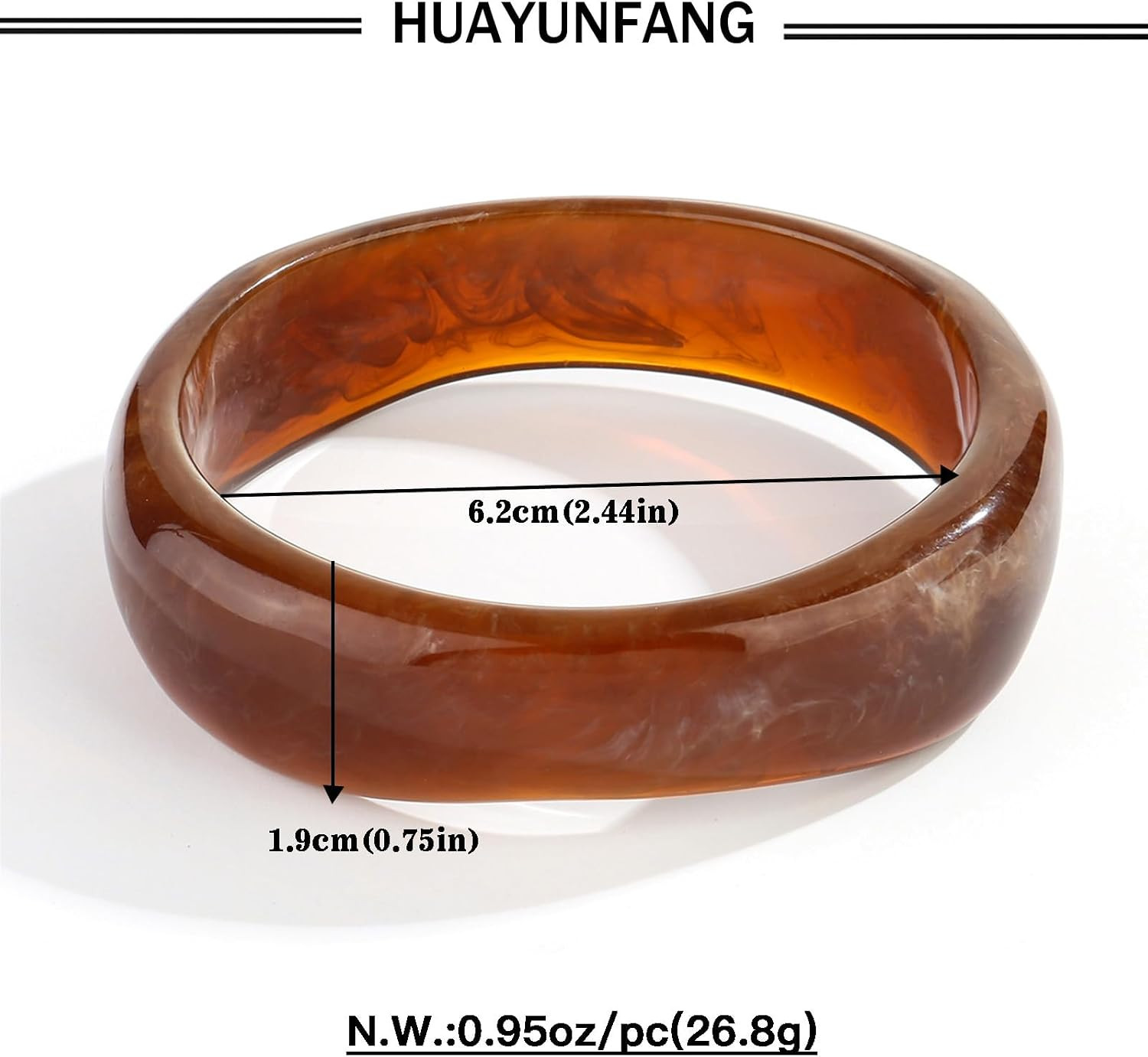 Chunky Acrylic Bangles Bracelets For Women Geometric Acrylic Resin Acetate Mottl