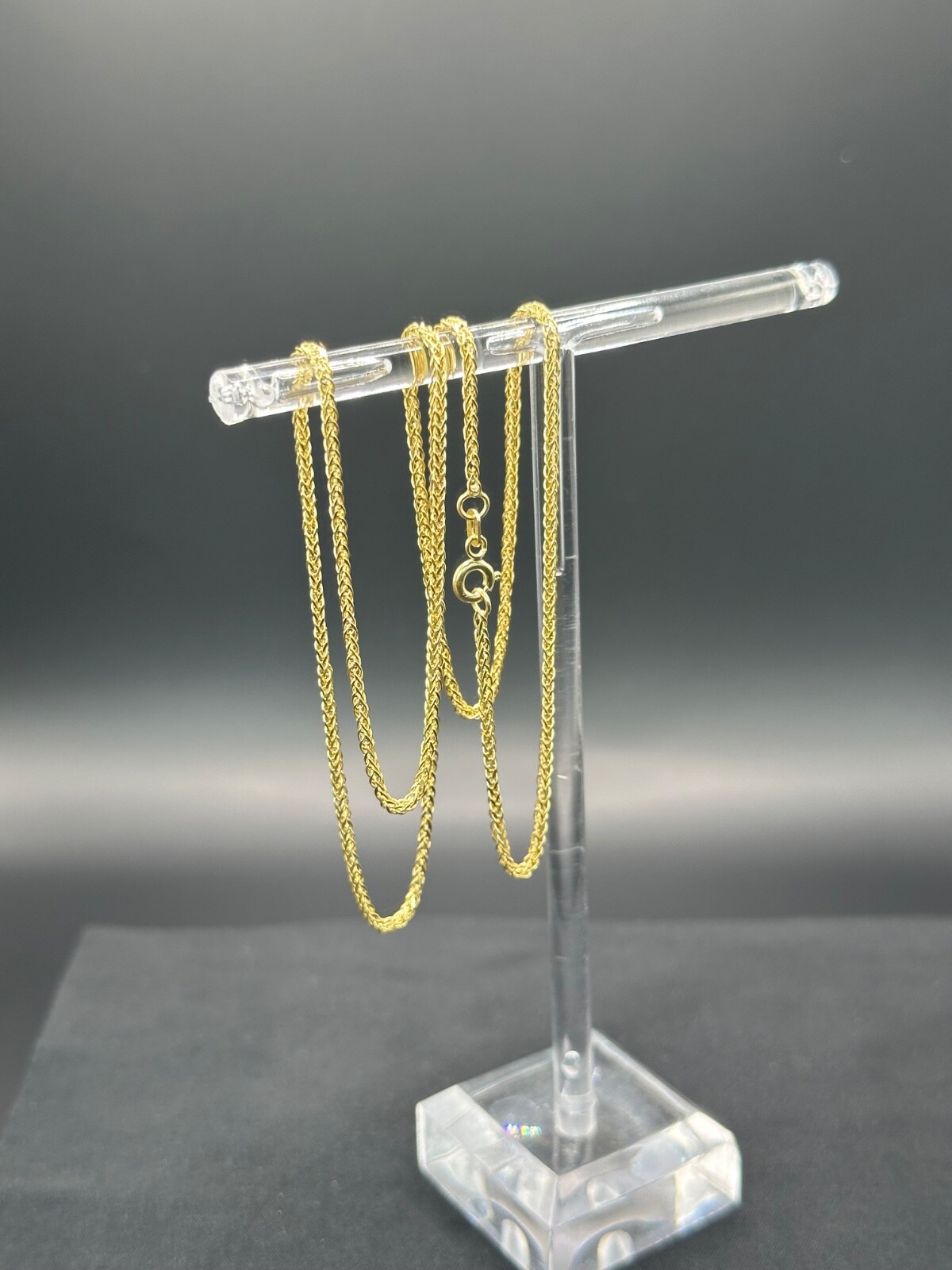 14K Yellow Gold Spiga Wheat Chain Necklace 22” 2.0mm 585 Hallmark Genuine Gold