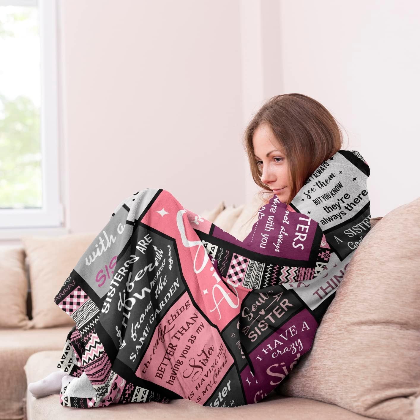 Luxurious 60″ x 50″ Fleece Throw Blanket – Perfect Sister Gift for All Occasions