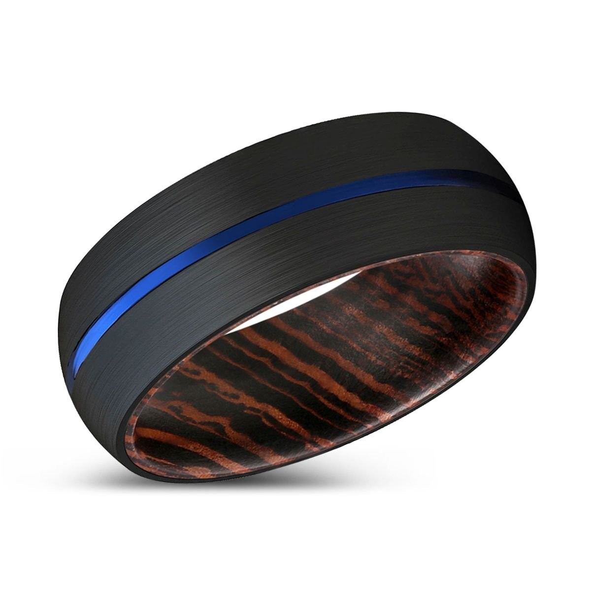 HUBS | Tungsten Wenge Wood Inlay Ring