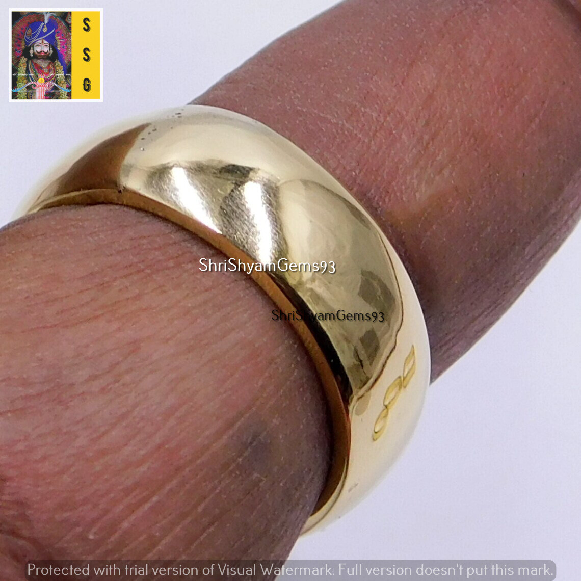 Solid Brass Band Ring, Plain Handmade band Brass Jewelry Wedding band 7 mm