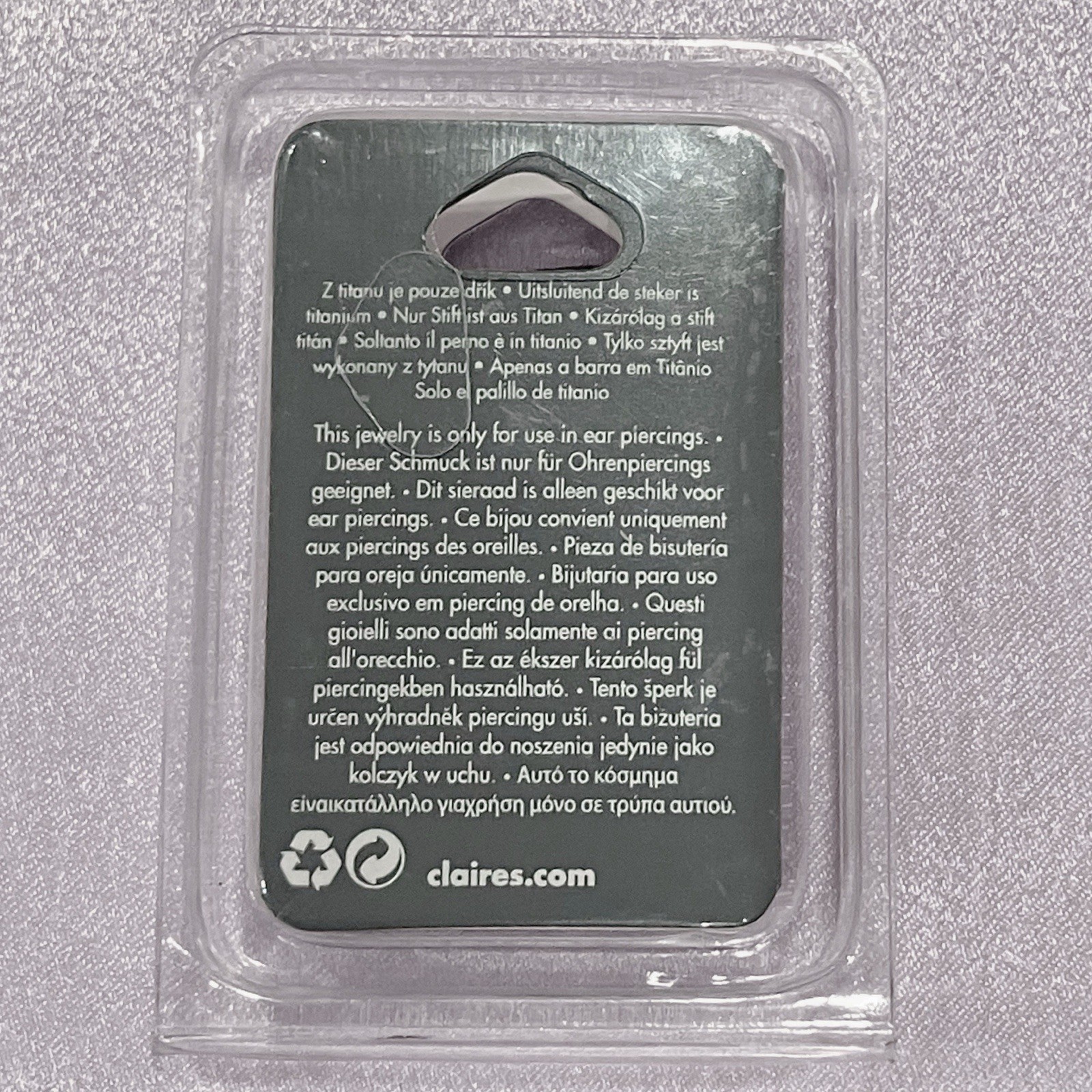 NWT Claire’s Celestial Moon Cartilage Earring Stainless Steel Hoop Y2K 20G 0.8mm