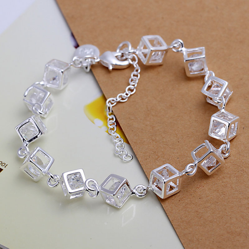 Unisex Women 925 Sterling Silver Beads Bracelet Size 8-9 Inches 9MM Lobster L11