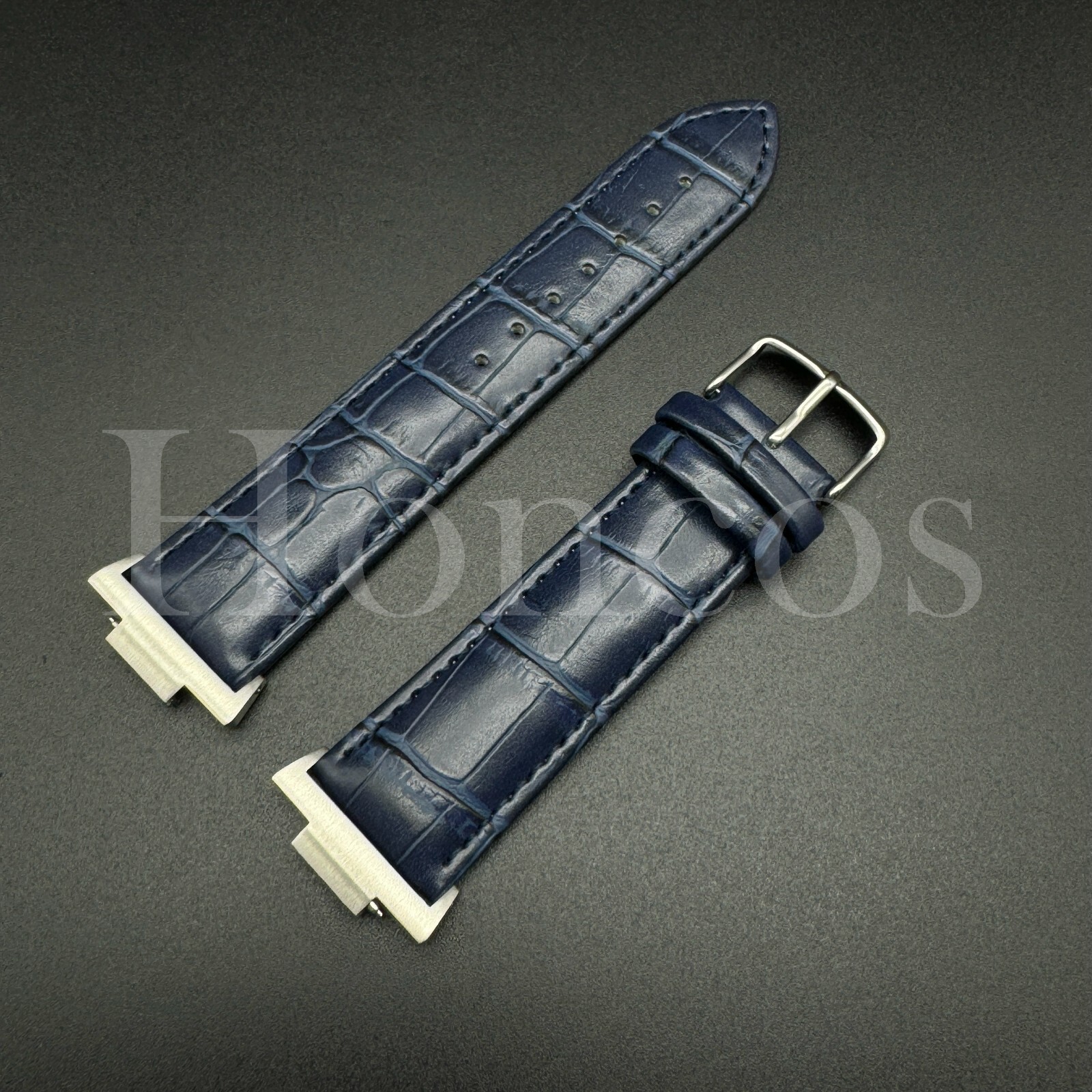 Replacement D/Blue Genuine Leather Watch Strap Fits for Tissot PRX and Adapter