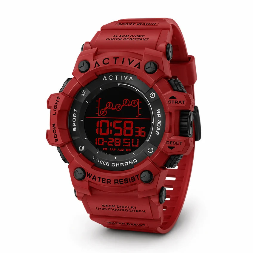 Activa X Invicta Digital Unisex Watch 50mm Red ACW8082-023 New In Box