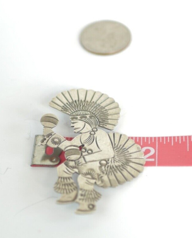 Dancing Kachina Navajo BECENTI Native American Sterling Silver Pin Vintage #2