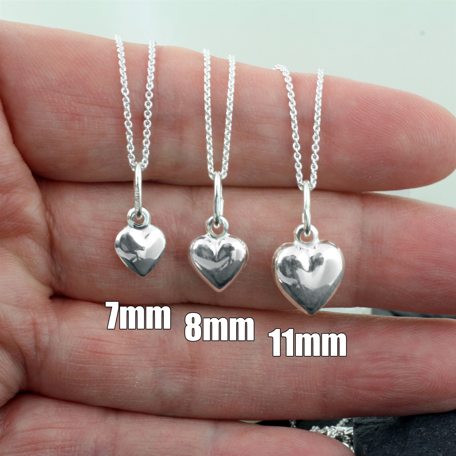 Guaranteed Genuine 925 Sterling Silver Polished Puffed Heart Charm Italy