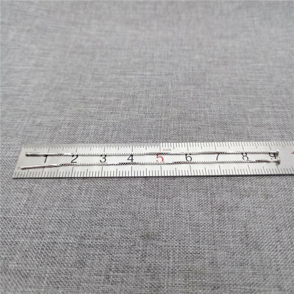 Sterling Silver Box Chain Earring Threaders w/ Rhodium Plated