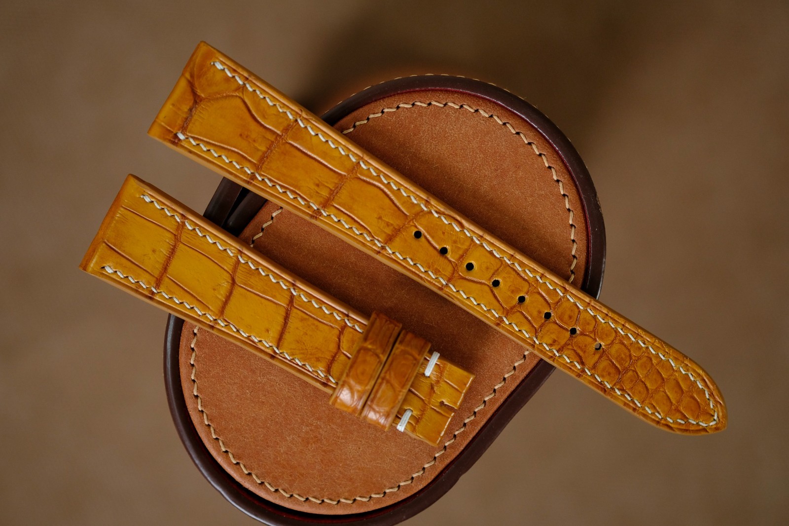 Very thin light brown watch strap watch band size 20/16 (or any size)