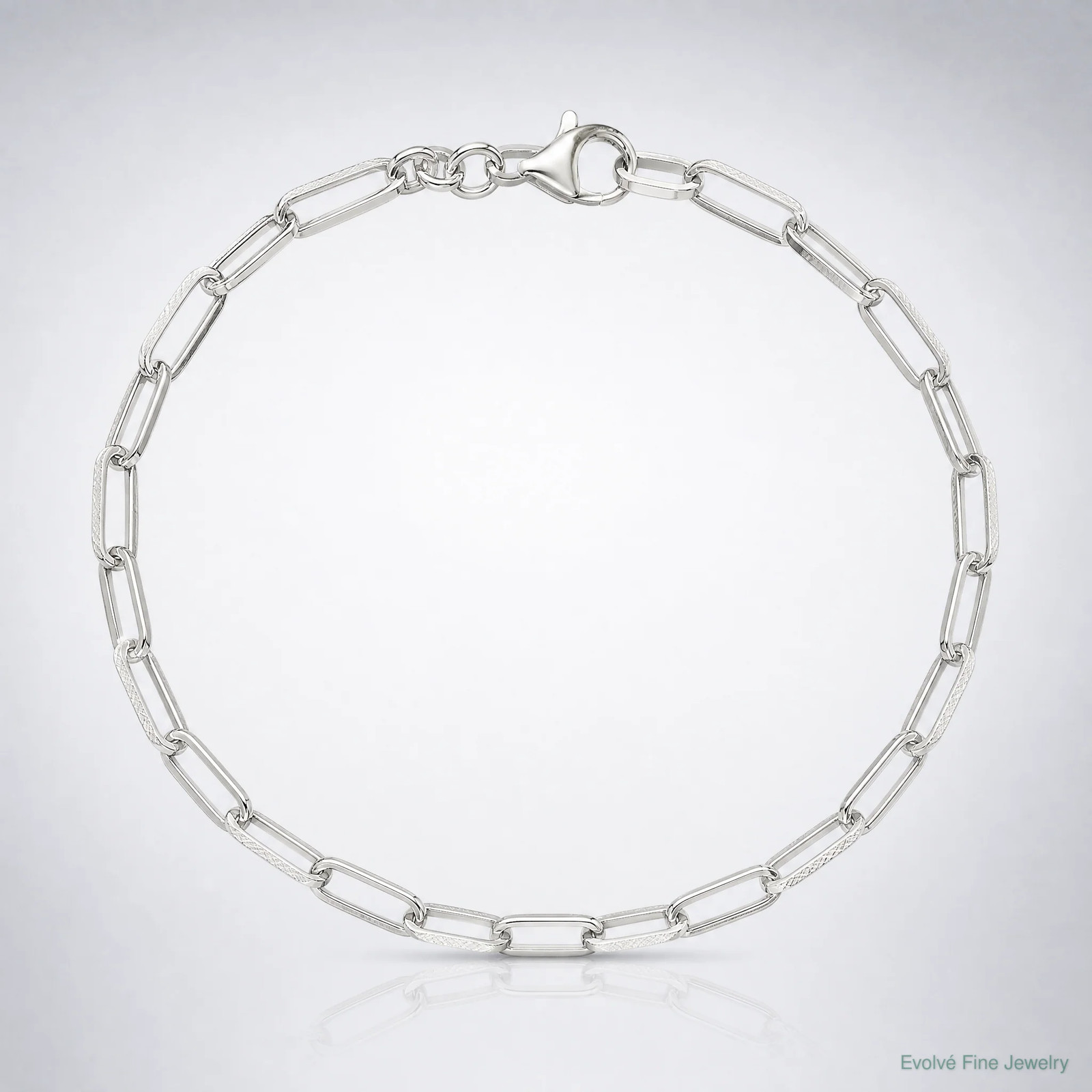 Sterling Silver 3.1mm Diamond-Cut Paperclip Chain Bracelet 7″-8″