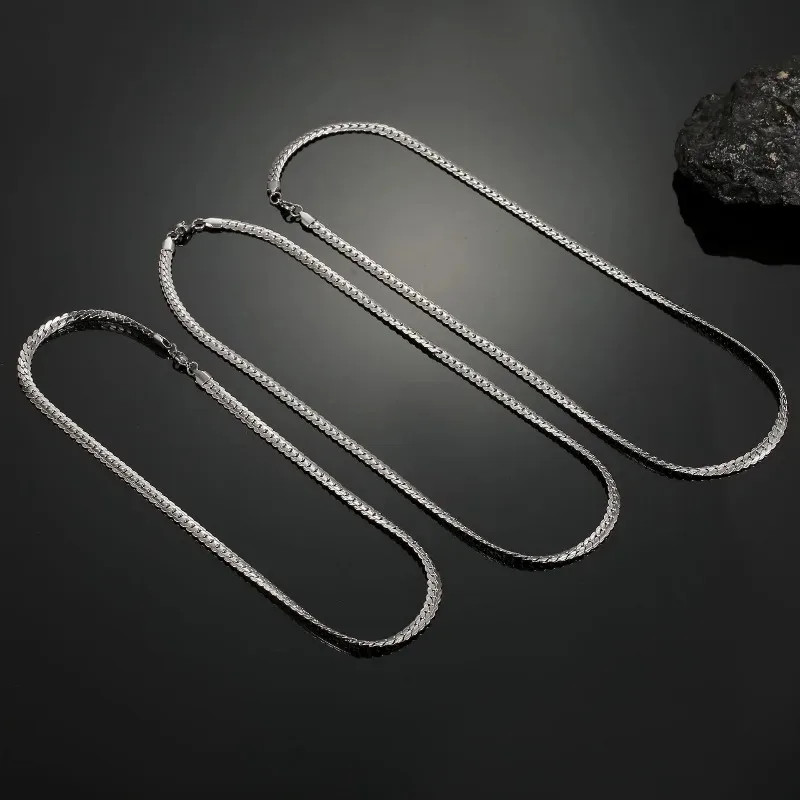 925 Sterling Silver Necklace for Men Women 16/18/20/22/24 Inches Classic 6MM