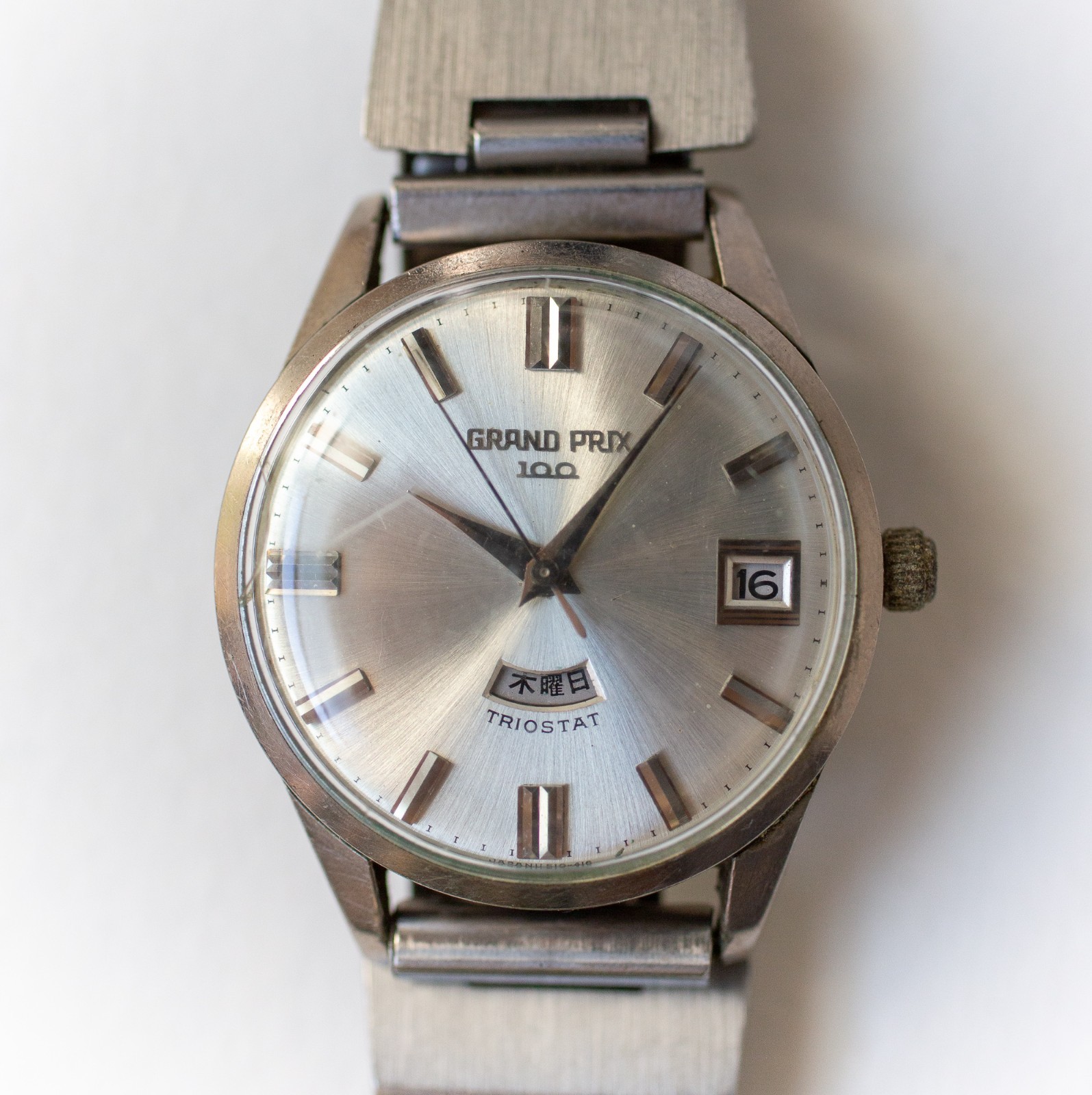 ORIENT Grand Prix 100 Triostat S65409 100 Jewels Vintage Wristwatch Ships f. NYC