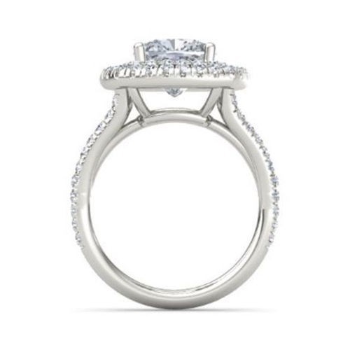 Cushion cut Lab Grown Diamond Wedding Ring 14K White Gold 2.50 Carat