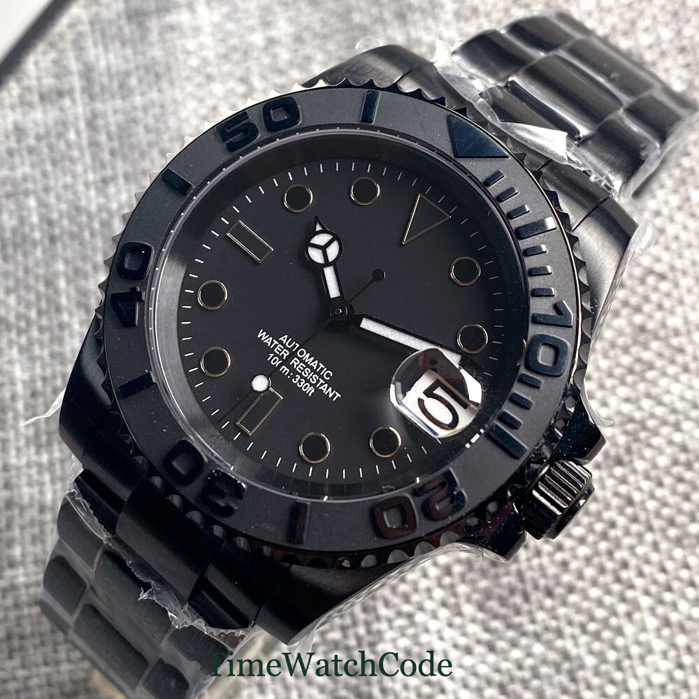 PVD Automatic Men’s Watch NH35 PT5000 Miyota8215 40mm Black Dial Sapphire Glass