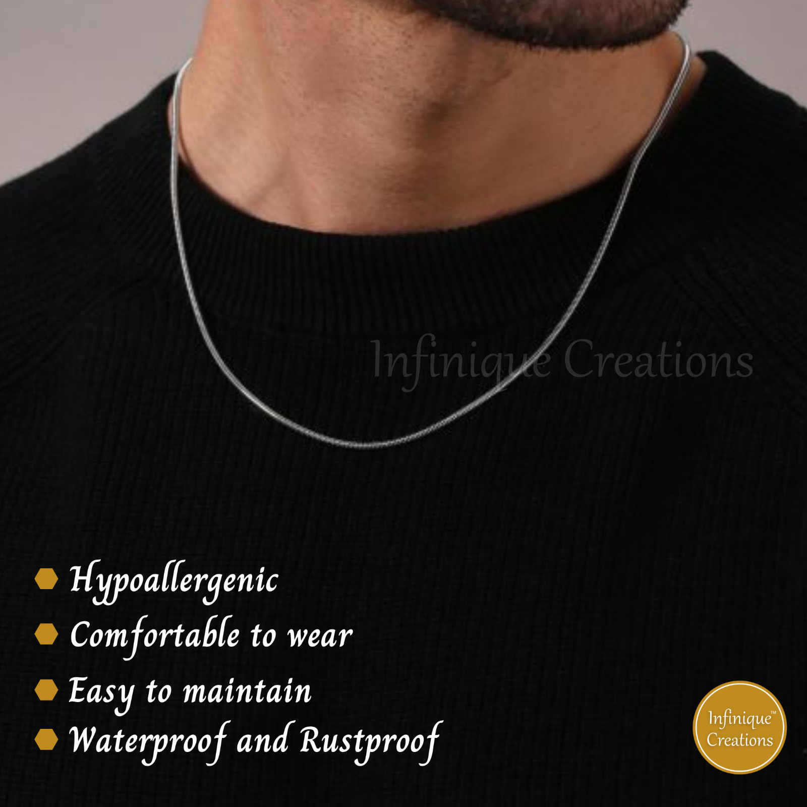 Stainless Steel Silver Round Snake Chain Necklace Men Women 1mm-3mm 7-30″