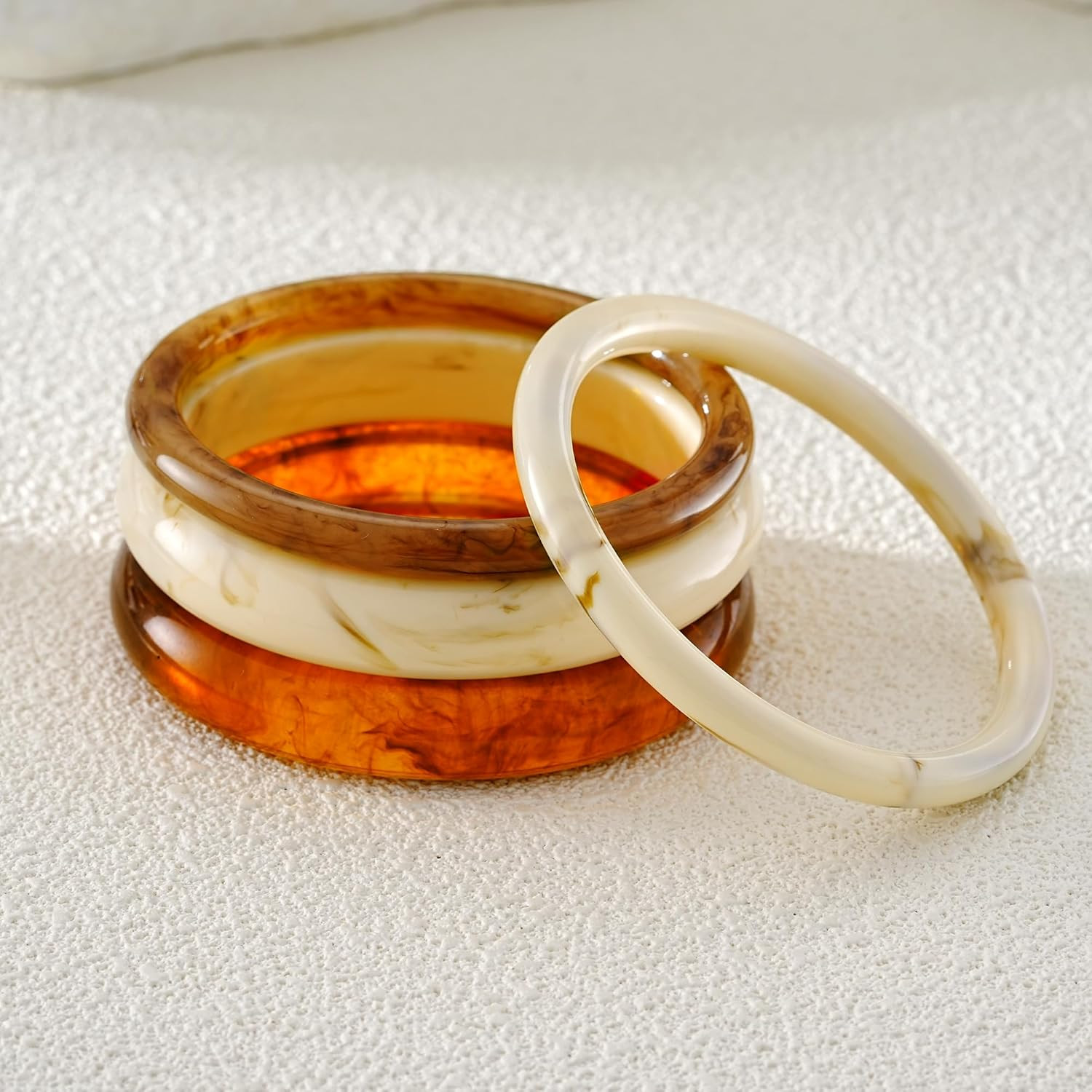 ÌF ME Acrylic Bangles Bracelets for Women, Irregular Acrylic Resin Chunky Bracel
