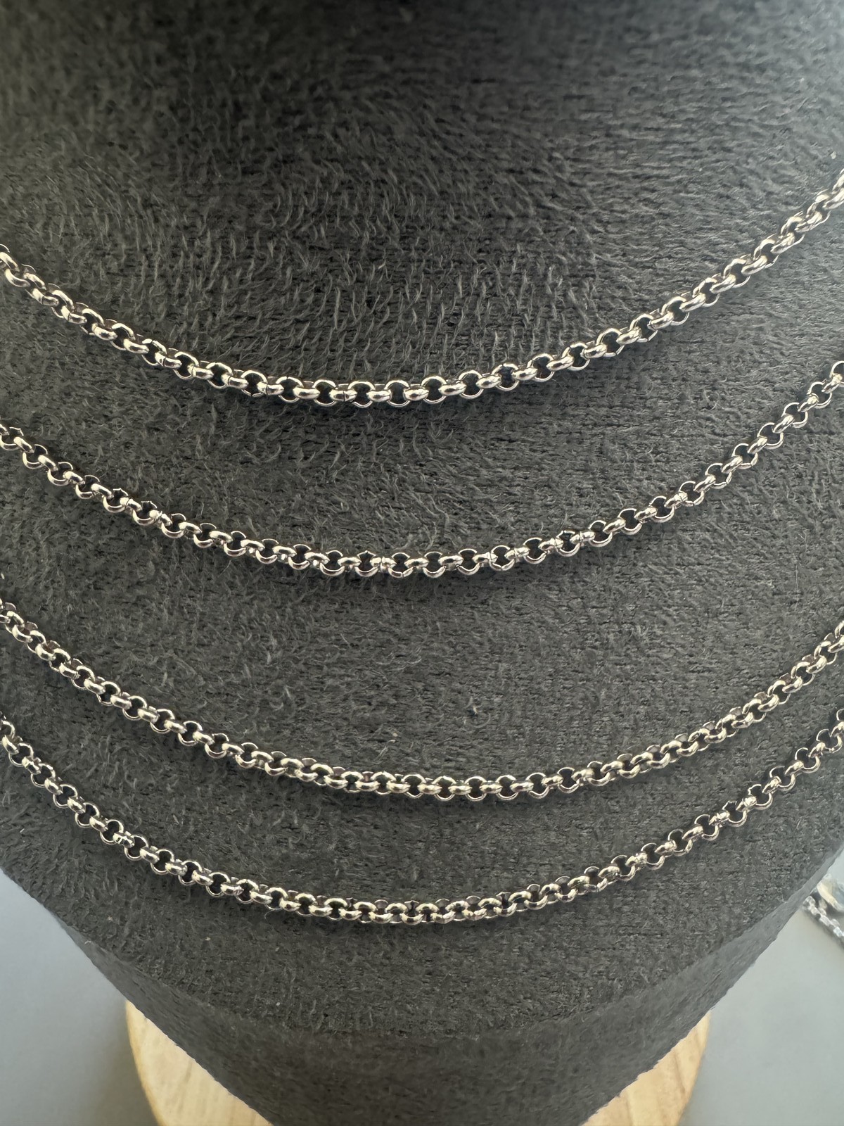 Silver Plated Rolo Chain Necklace Delicate Round Link Pendants Layering Necklace