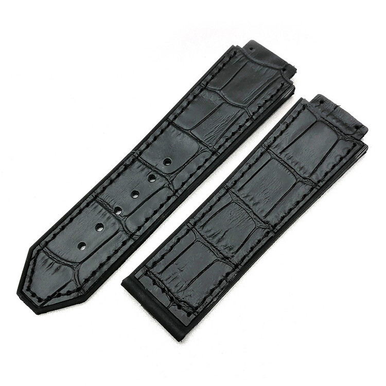 Waterproof Classic Genuine Leather Watch Band Strap Quick 25*19mm rubber strap