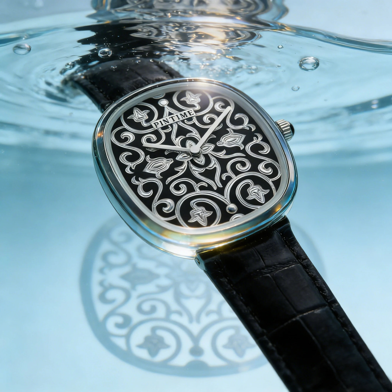 Classic Vintage Black Arabic Engraved Men’s Quartz Watch Elegant Gentleman
