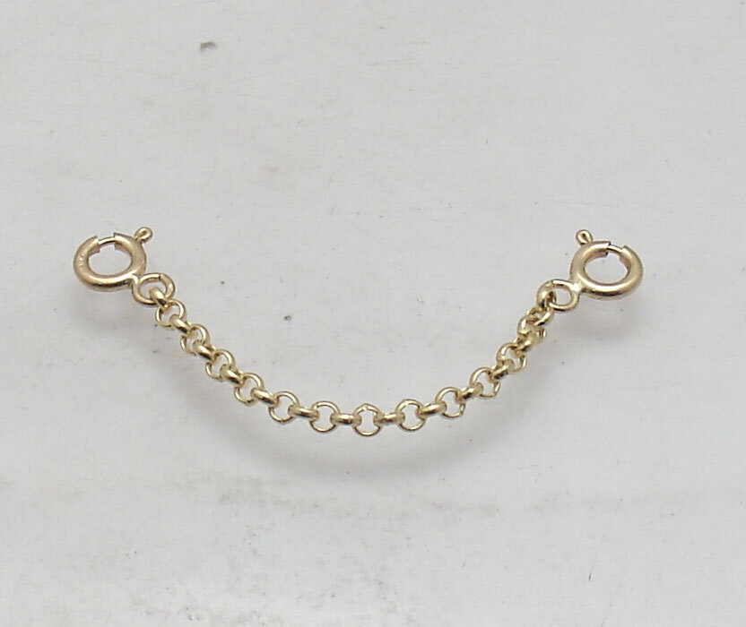 2.4mm Round Rolo Cable Safety Chain with Double Clasp Lock REAL 14K Yellow Gold