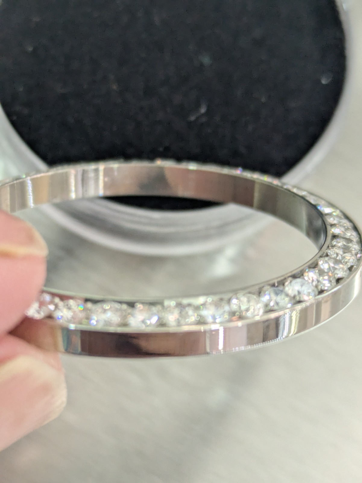 LAB GROWN DIAMOND BEZEL Mid size Stainless Steel For Rolex 31 mm 1.15 Cts
