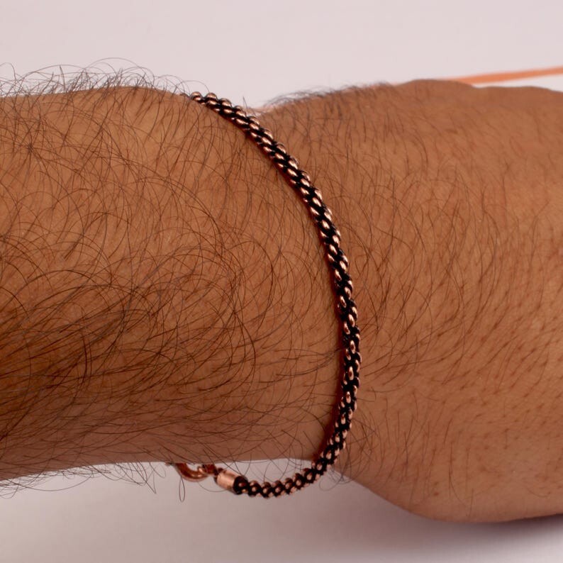 Pure Copper Snake Chain Bracelet Copper Arthritis Pain Relief Biker Bracelet