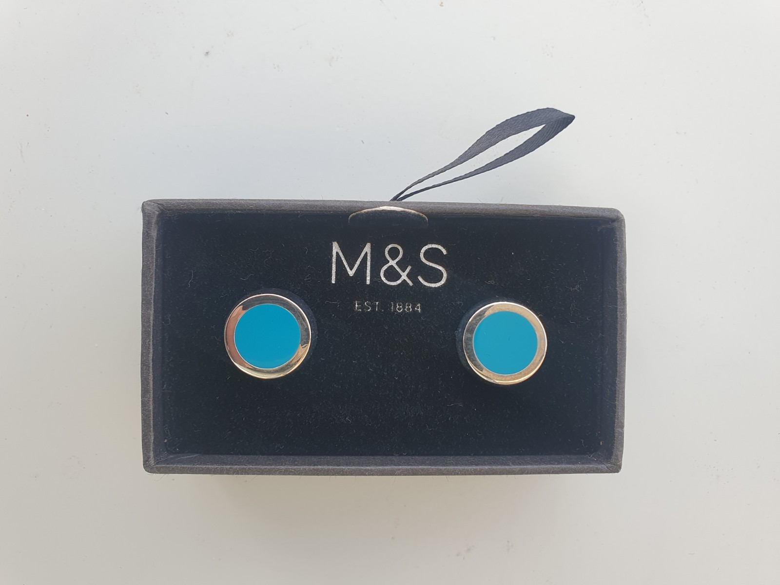 BUTTON CUFFLINKS BLUE AND SLIVER FOR SHIRT BY MARKS & SPENCER BNWT