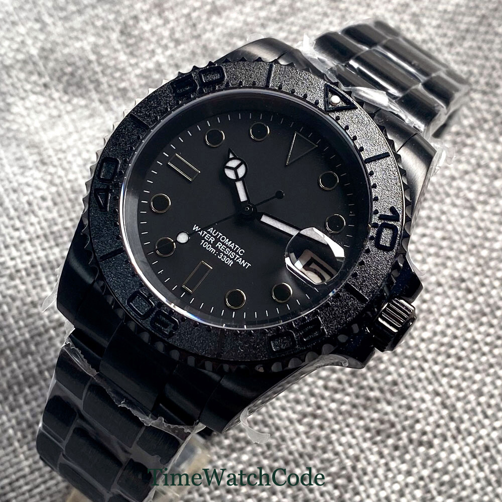 PVD Automatic Men’s Watch NH35 PT5000 Miyota8215 40mm Black Dial Sapphire Glass