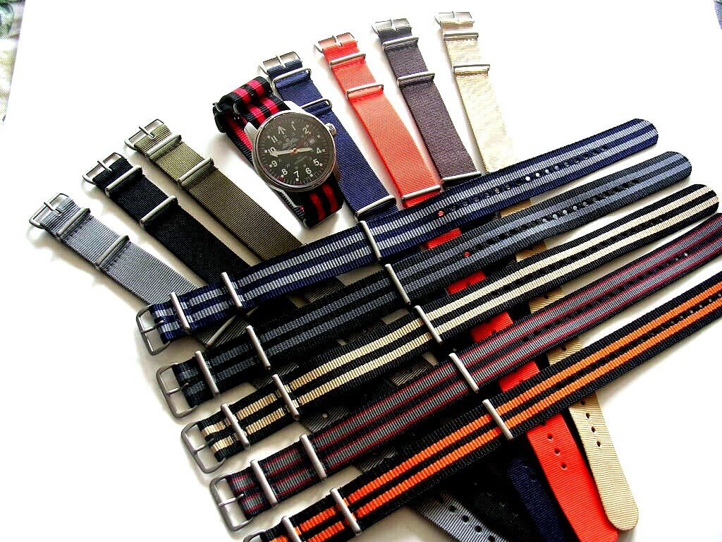 18mm NATO G10 Premium nylon watch band strap RAF Stitch Bond IW SUISSE 20 22 24