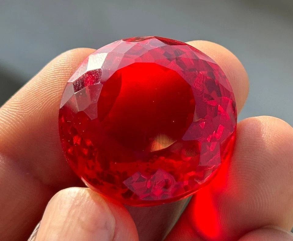 85 Ct Natural Blood Red Ruby Round Cut Flawless Loose Certified Gemstone 6YHK
