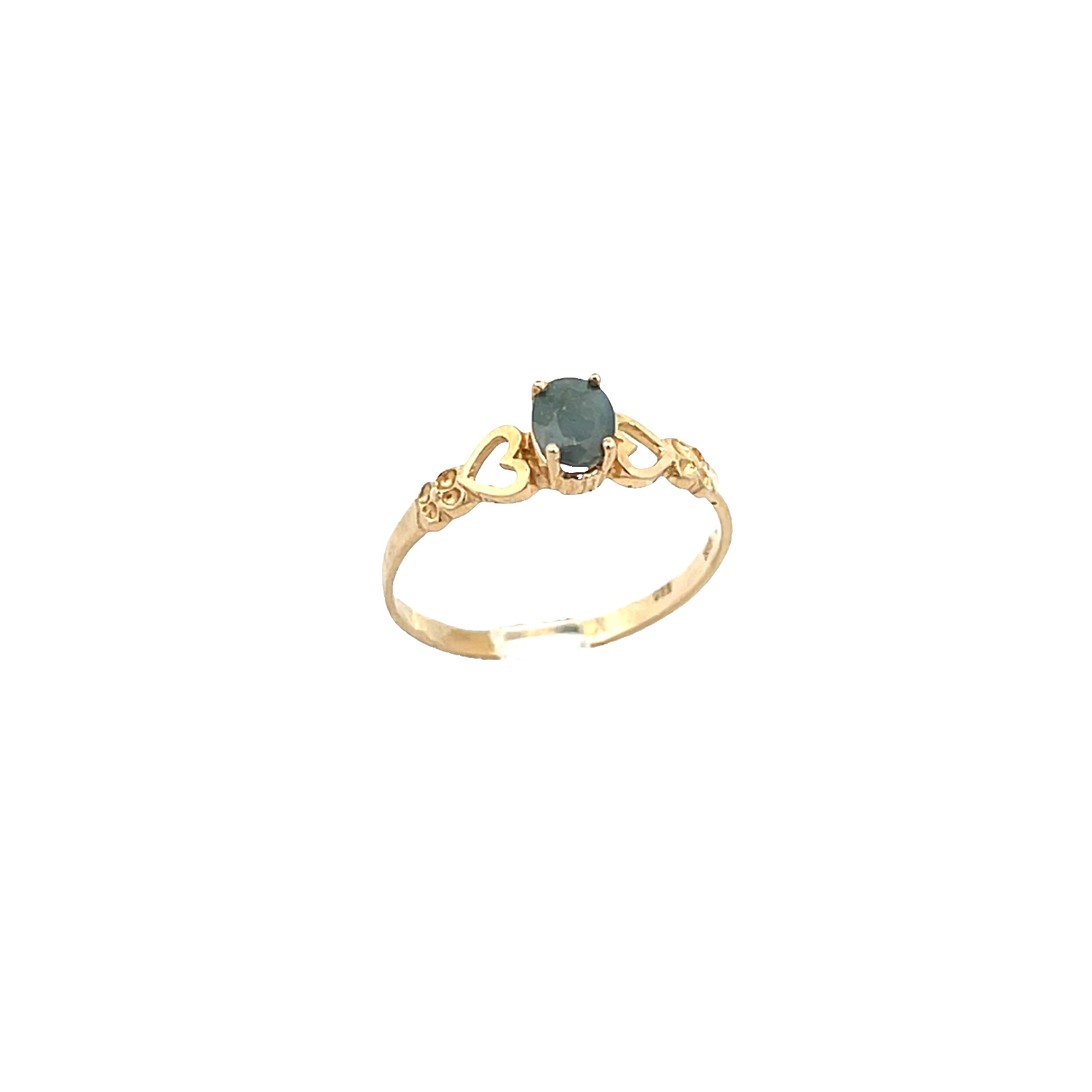 Natural 4.5 x 5.5 .50ctw oval Alexandrite 14k Y gold heart ring size 7.5 NEW