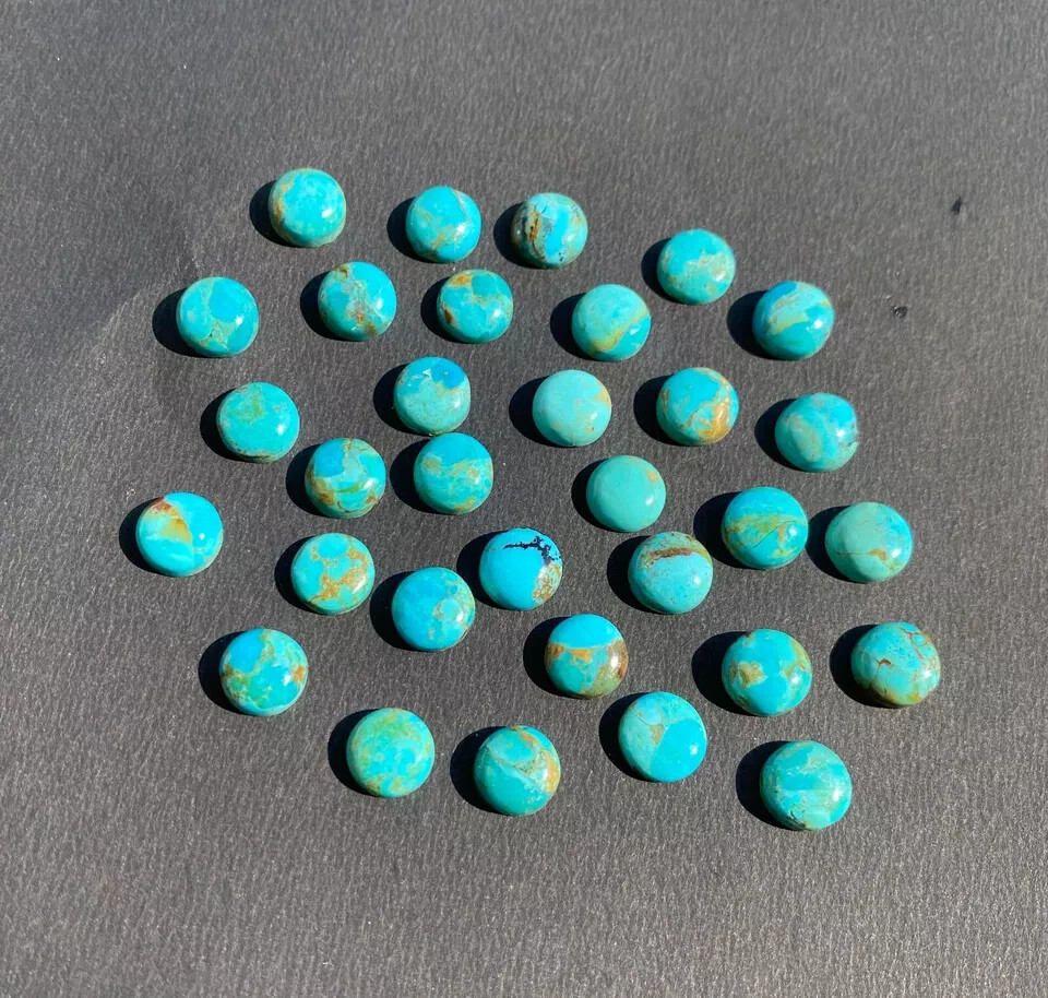 AAA+ Blue Mohave Turquoise Cabochon Round Shape Loose Gemstone