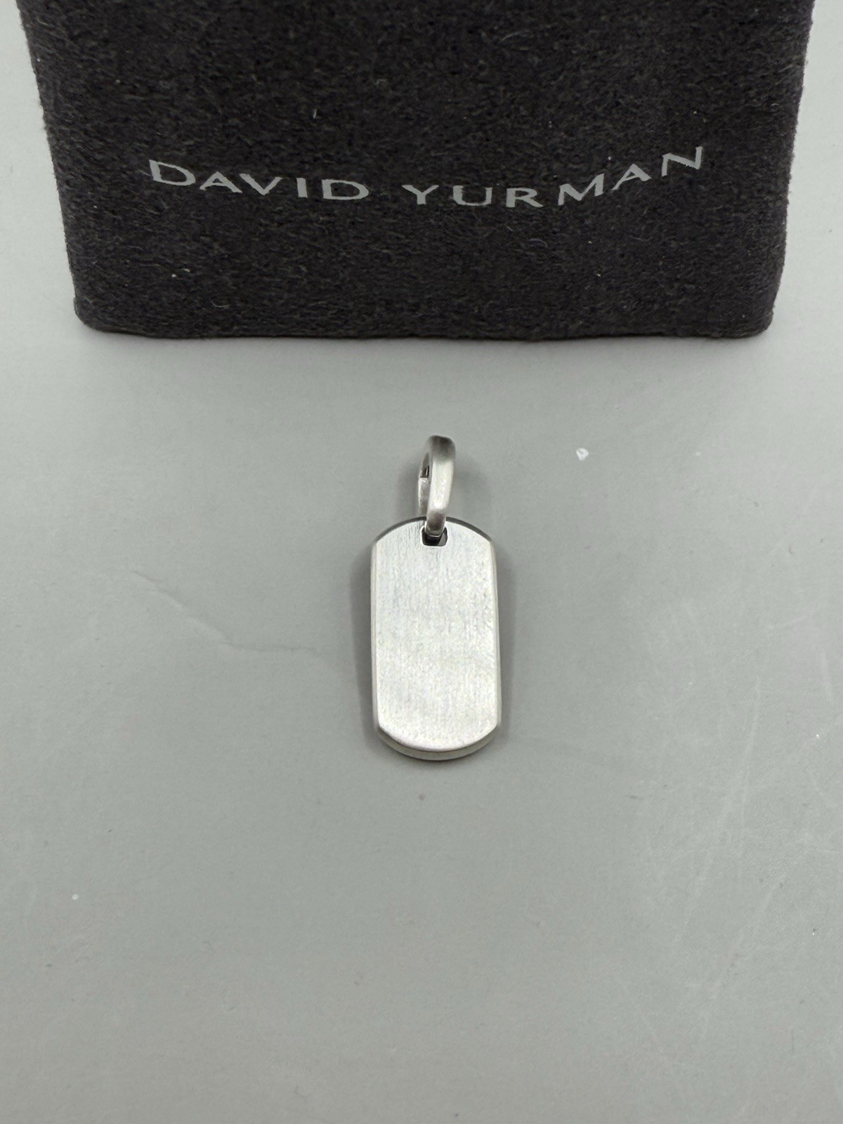 David Yurman Sterling Silver Chevron 21mm Tag Pendant