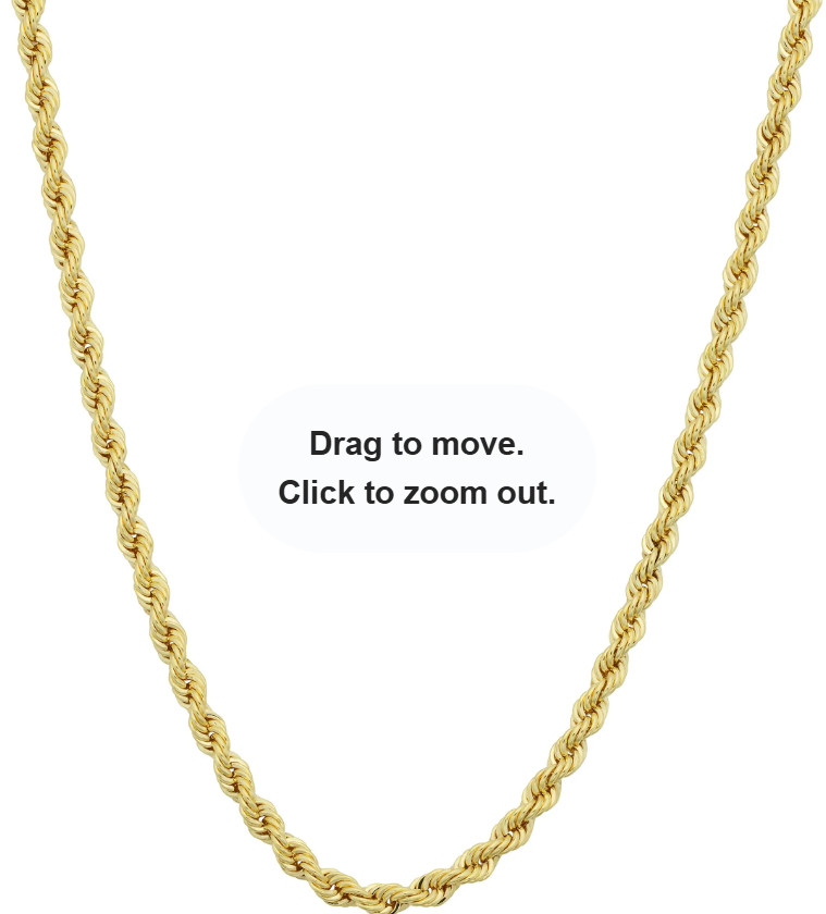Au Naturale 14k Yellow Gold Filled 2.1mm Rope Chain Necklace (16 – 36 inches)