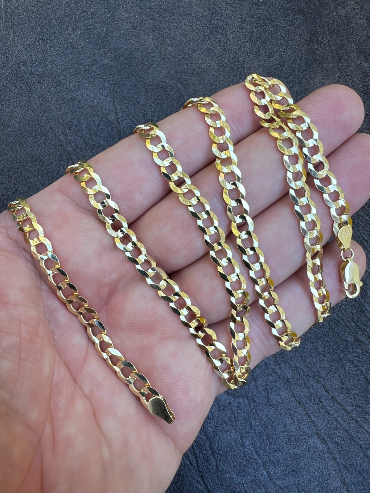 Real Solid 14k Yellow Gold Curb Miami Cuban Link Chain 16-30″ 2.5-12mm Necklace
