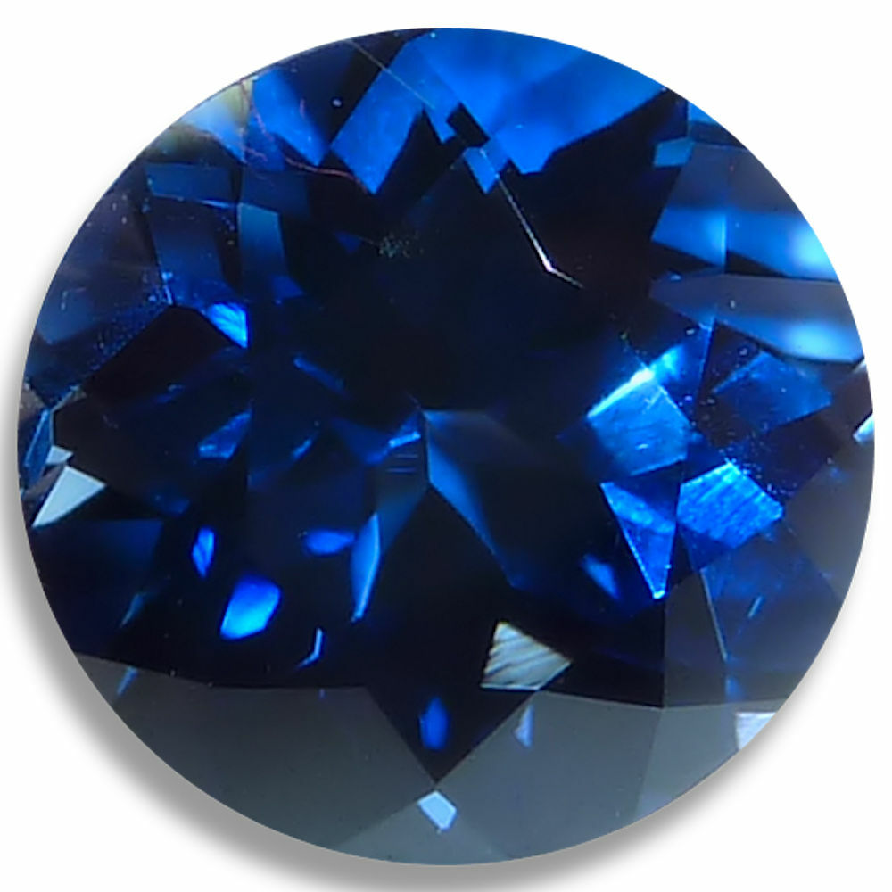 Lab Created Sapphire Blue Round Faceted Loose Gemstones Fine AAA Quality