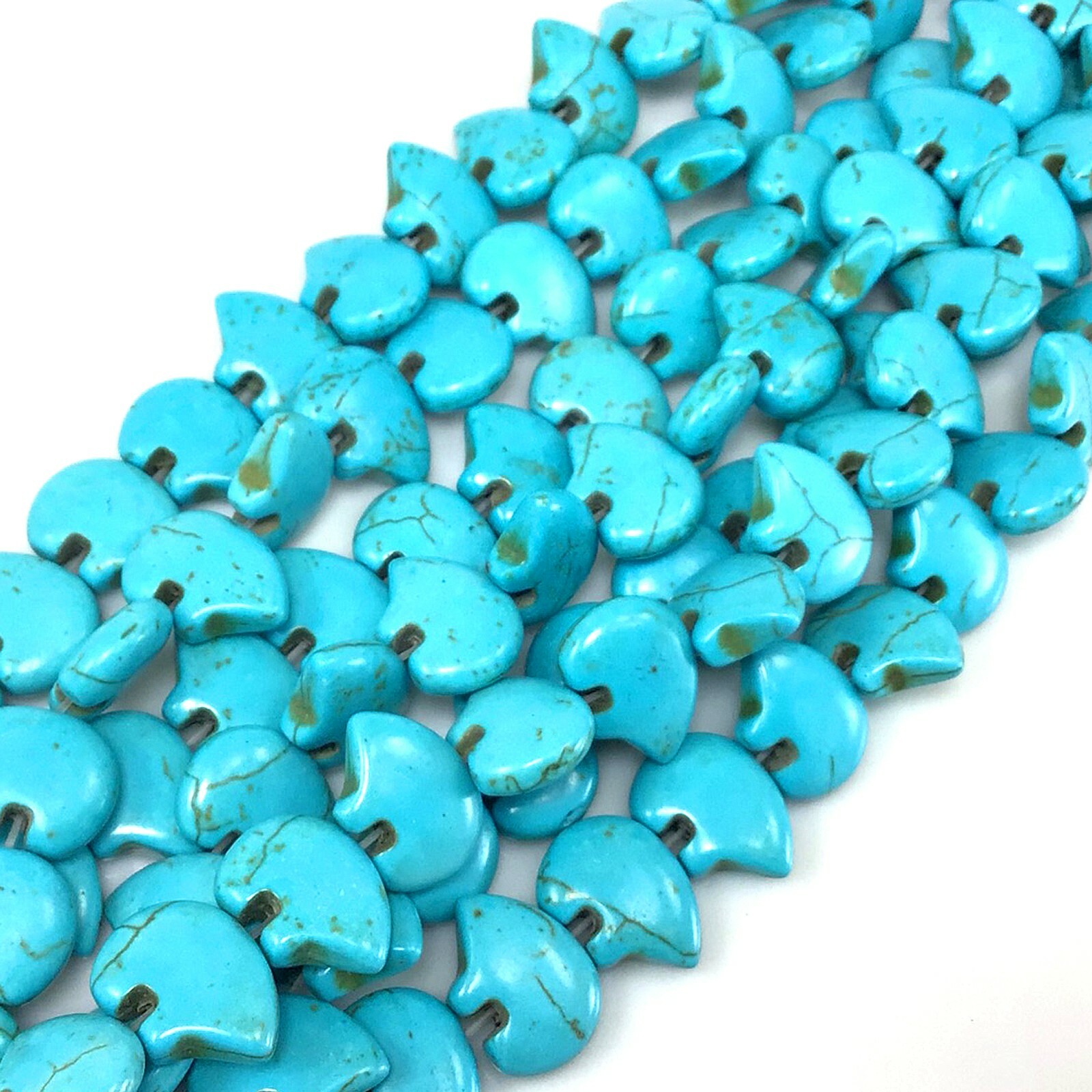 Natural Blue Howlite Zuni Bear Beads AA Magnesite Turquoise Bead 15″ Strand 21mm