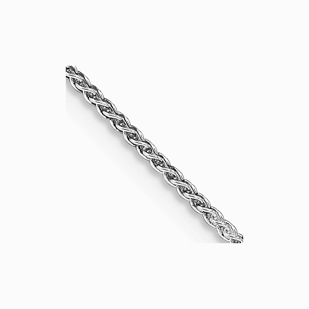 Sterling Silver Rhodium-Plated 1.25mm Round Spiga Chain Necklace 14″-30″
