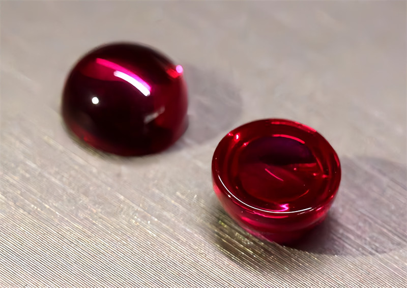 Top quality Round Cabochon Red Color Ruby Lab Created AAAA+ Loose Gemstone