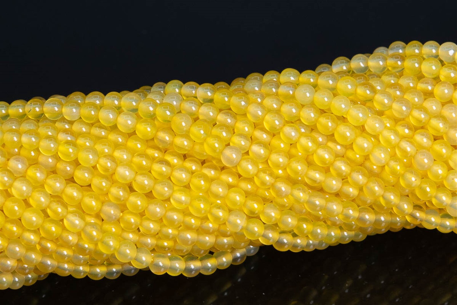 2MM Natural Yellow Agate Beads Grade AAA Round Gemstone Loose Beads 15.5″