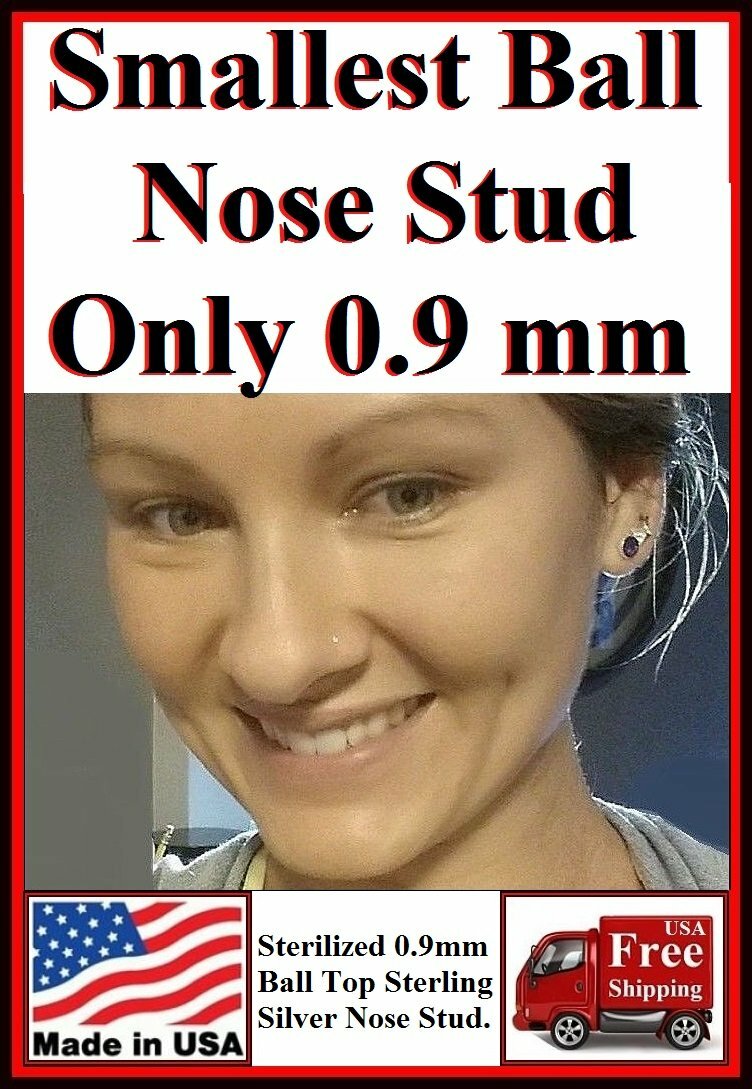 TINY TINY TINY (Only0.9mm) SMALLEST BALL 22g Sterilized Nose “L” Stud.