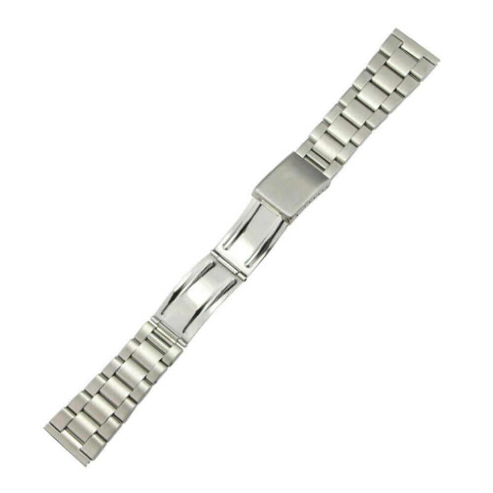18mm 19mm 20mm Stainless Steel Silver Brushed Sport Watch Bands Strap Bracelets