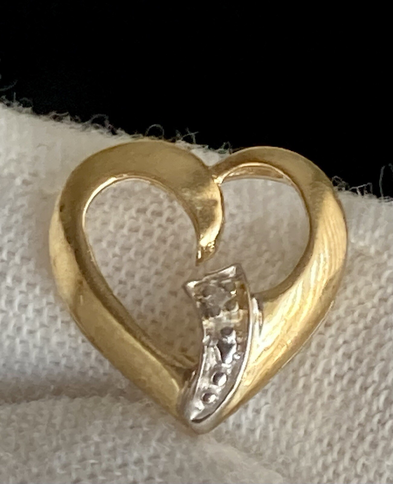 10k Yellow Gold Open Heart Slide On Pendant Charm 1/2in Small Heart 0.65g Ladies
