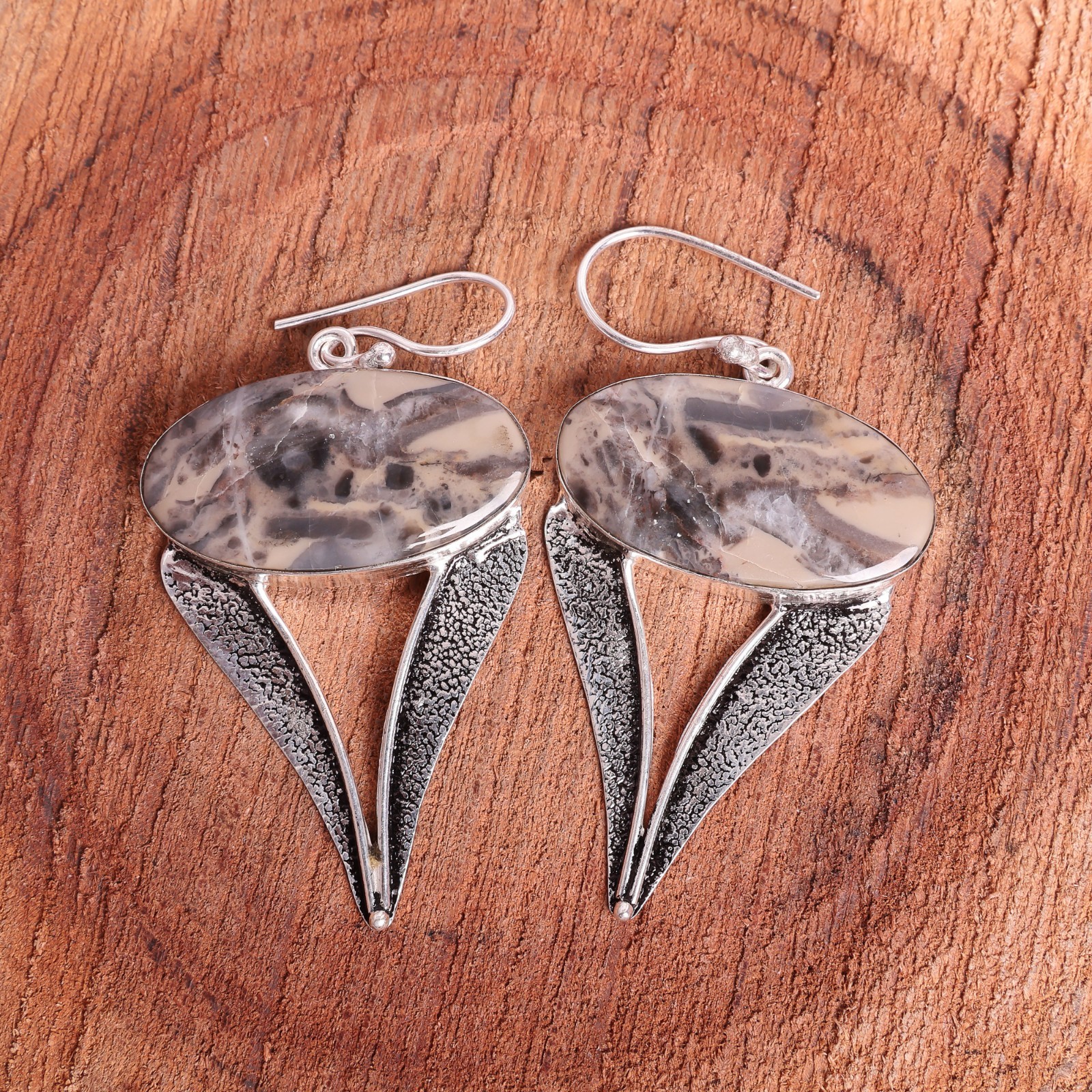 Natural Stick Agate Gemstone Drop/Dangle Earrings 925 Sterling Silver For Girls